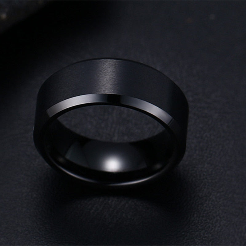 Pánske nerezové čierne prstene