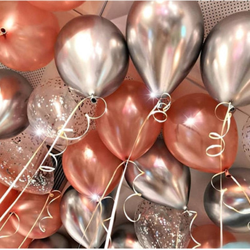 Chrómové lesklé kovové balóny
