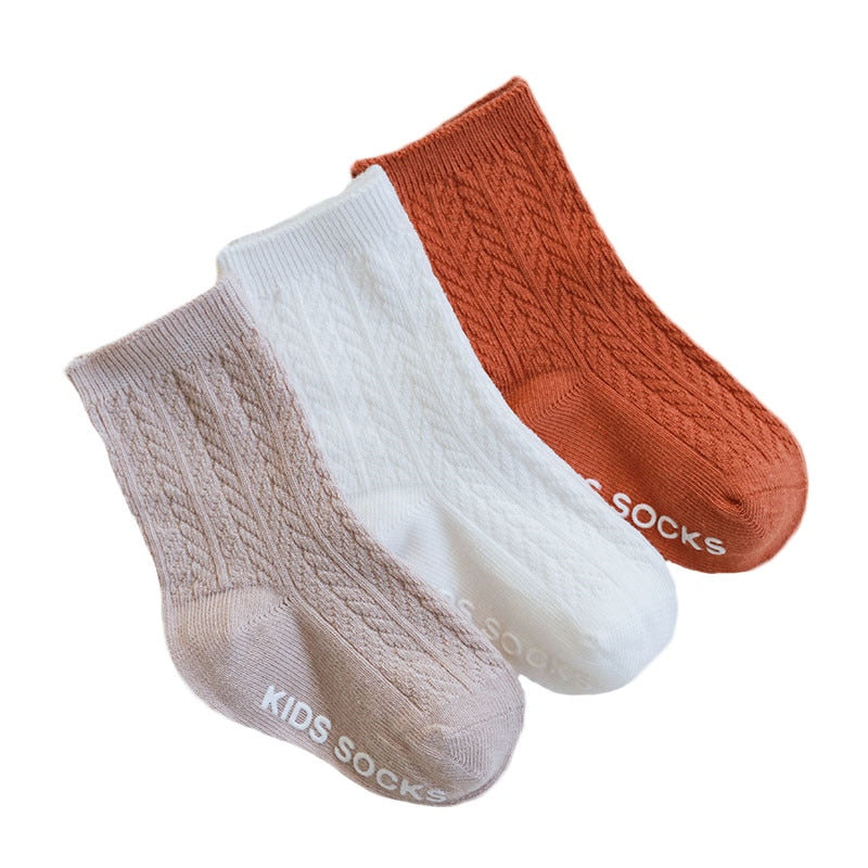 Detské ponožky s pleteným vzorom 3 páry
