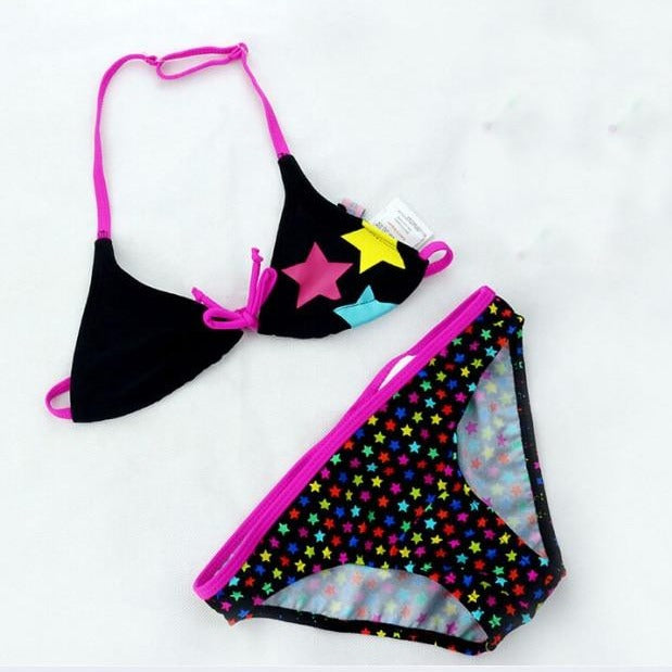 Dievčenské dvojdielne plavky s hviezdičkami