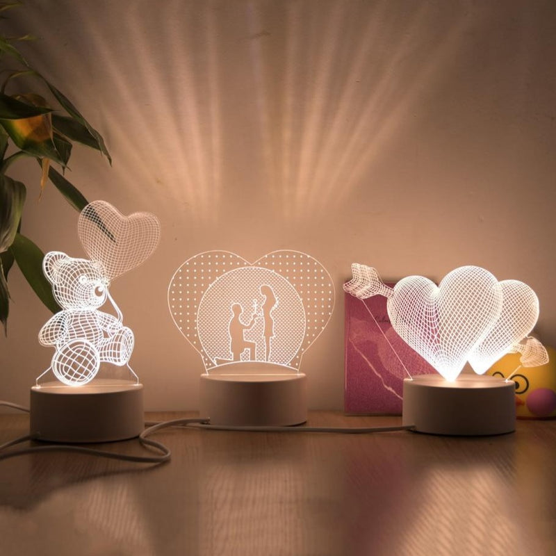 Romantická 3D lampa na Valentína