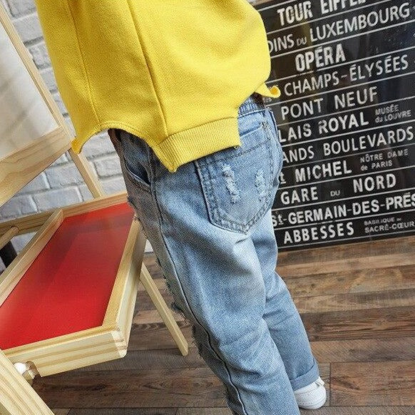 Detské roztrhané džínsy
