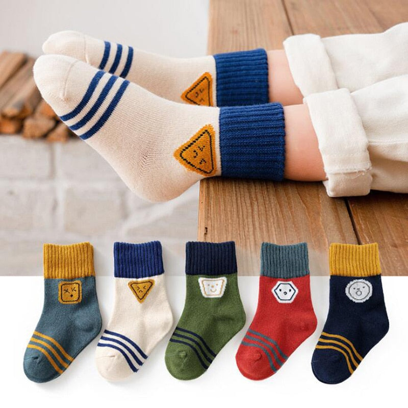 Detské bavlnené ponožky s obrázkom 5 párov