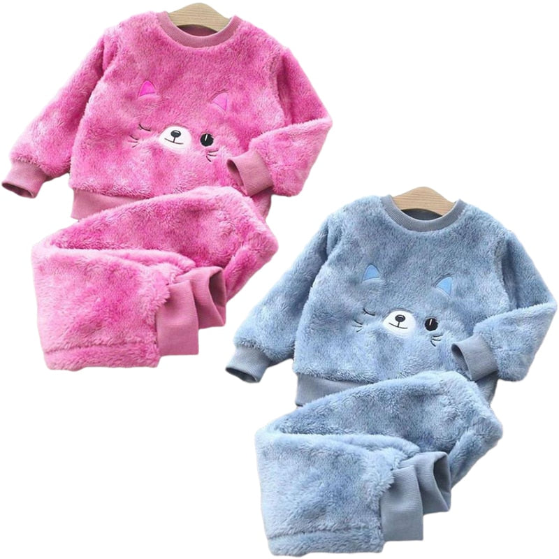 Detské zimné fleecové pyžamo