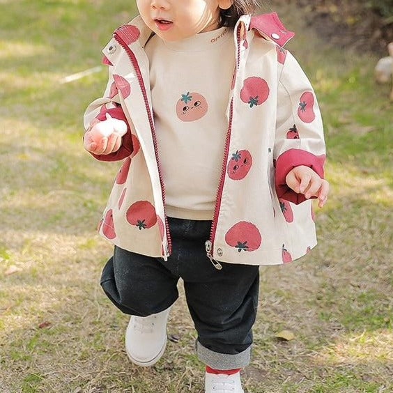 Detská prechodná bunda s kvetinovou potlačou