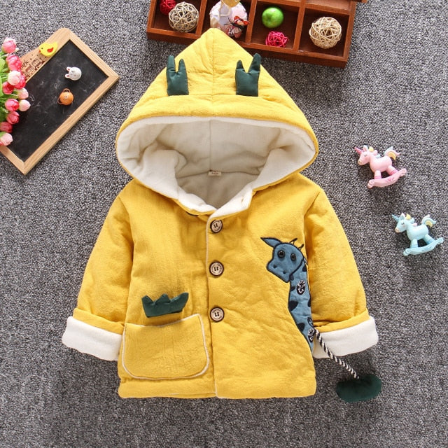 Dievčenský zimný kabátik s kapucňou
