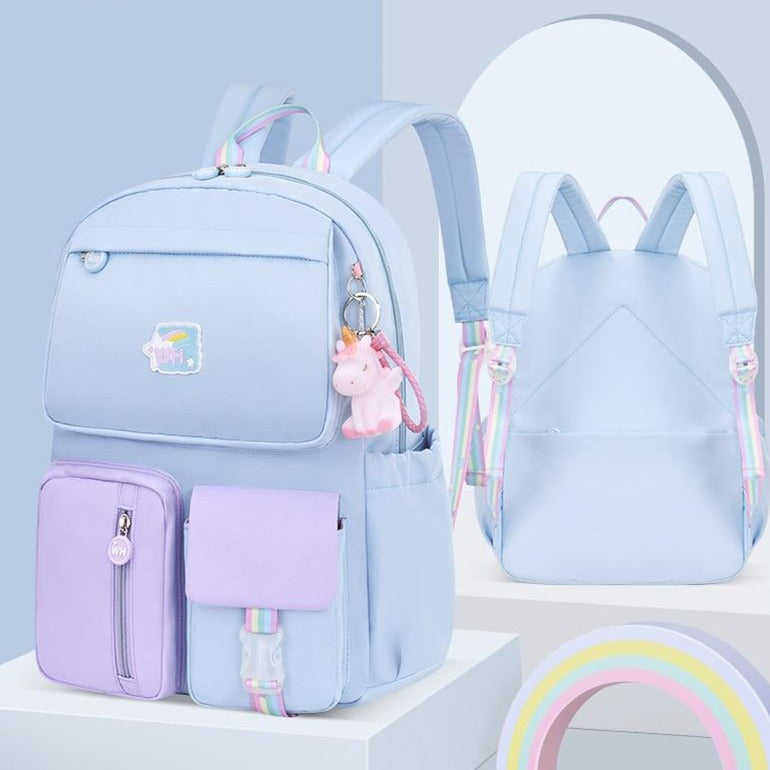 Dievčenský školský batoh v pastelových farbách