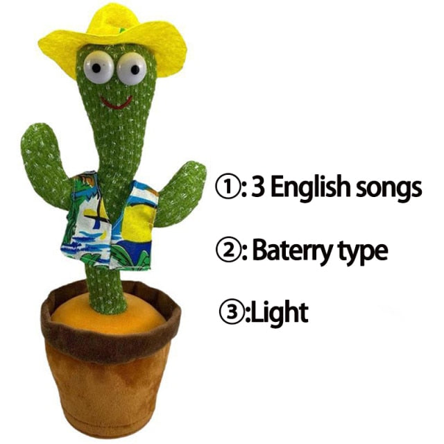 Hračka plyšový hrajúci kaktus