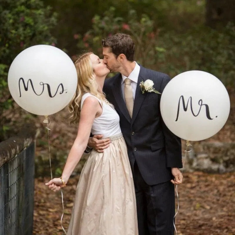 Veľké svadobné latexové balóny Mr. a Mrs.