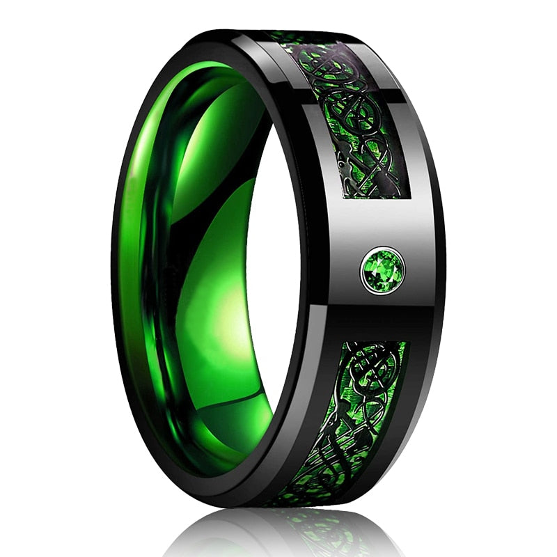 Pánsky volfrámový svadobný keltský prsteň