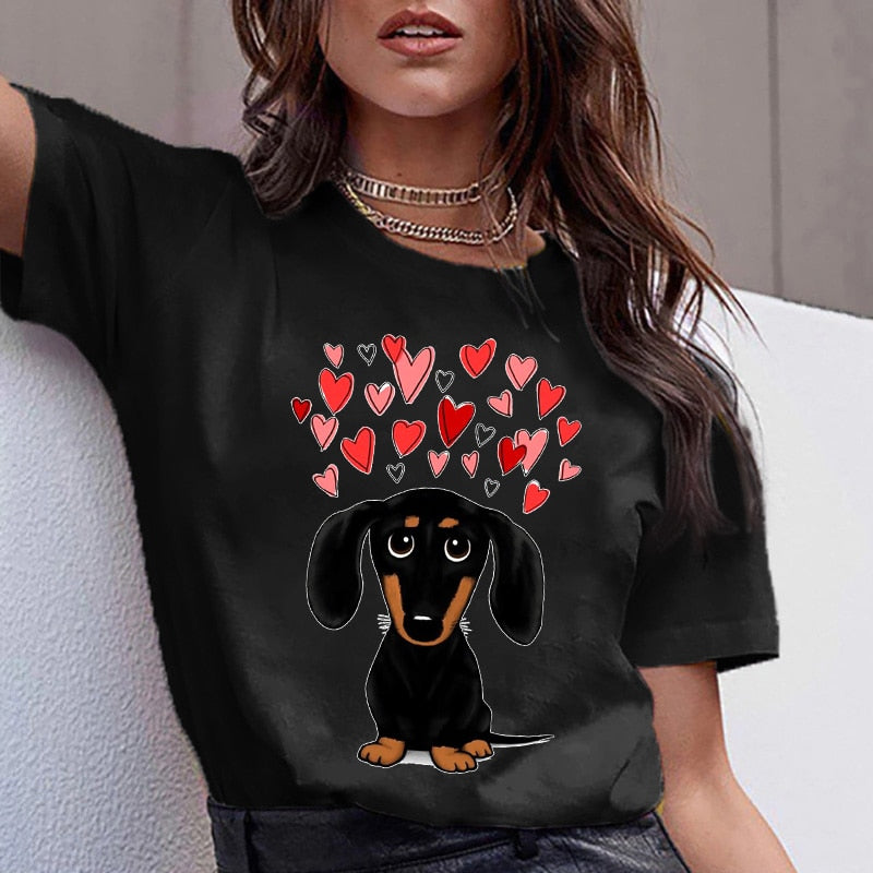 Dámske základné tričko s motívom psa