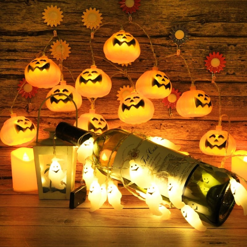 LED Halloweenska svetelná reťaz tekvica