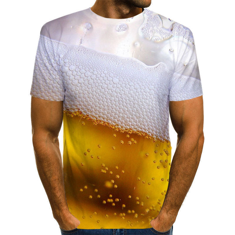 Pánske pivné tričko s 3D potlačou