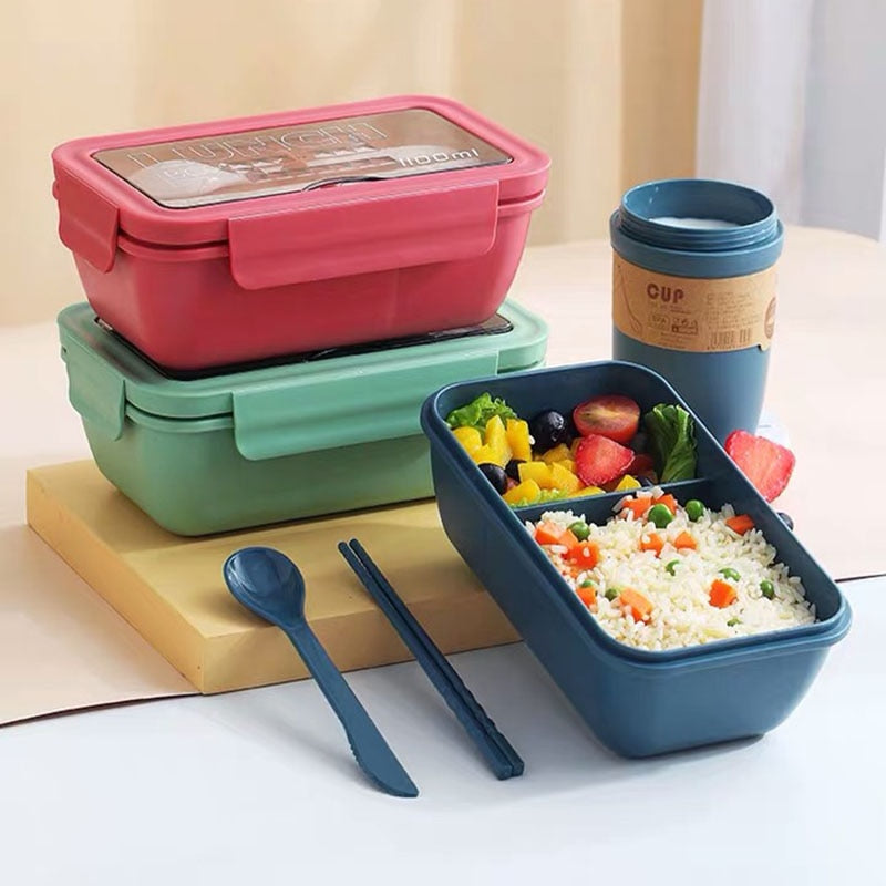 Mikrovlnná škatuľka na obed s priehradkami