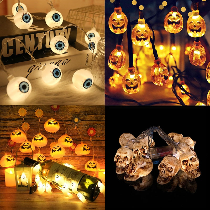 LED Halloweenska svetelná reťaz tekvica