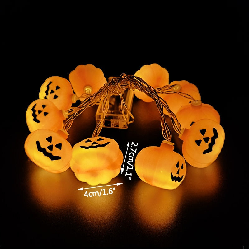 LED Halloweenska svetelná reťaz tekvica