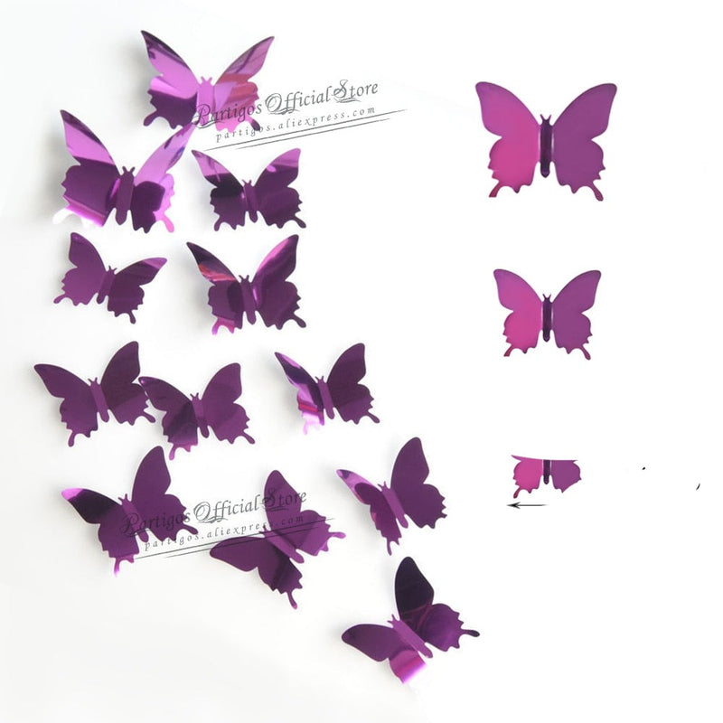 4D samolepka na stenu dutého motýľa