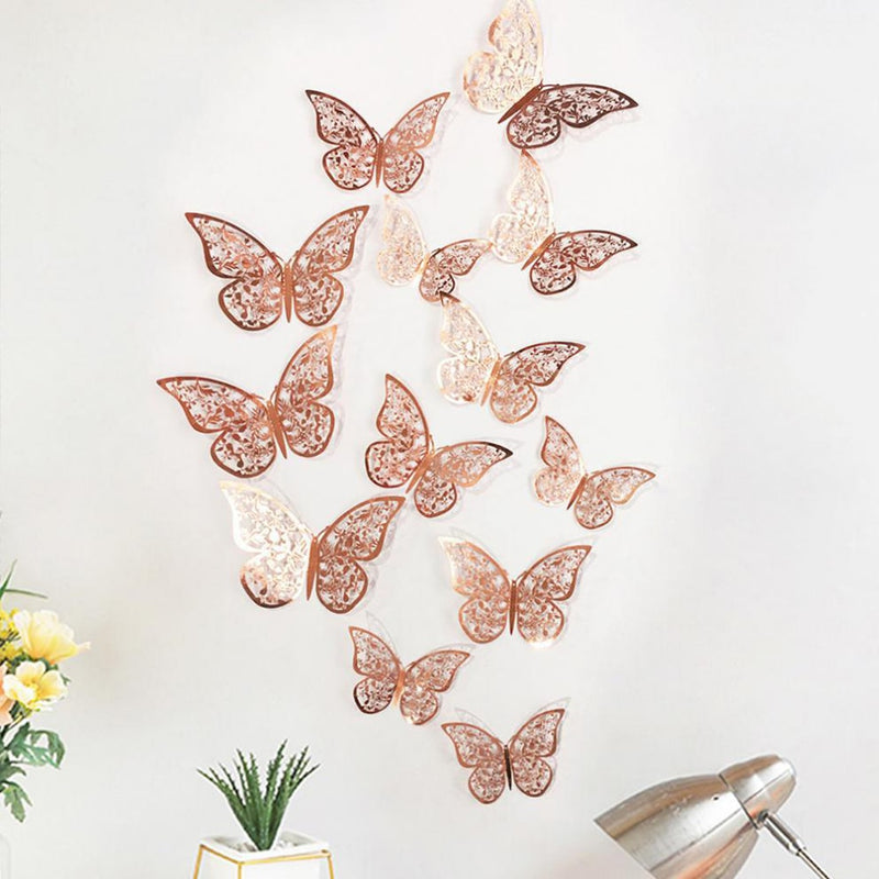 4D samolepka na stenu dutého motýľa