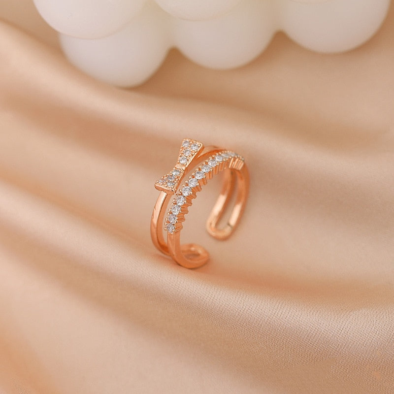 Dámske perleťové zirkónové prstene