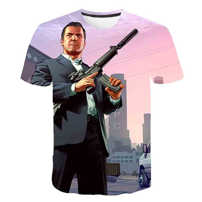 Tričko 3D s krátkym rukávom Grand Theft Auto