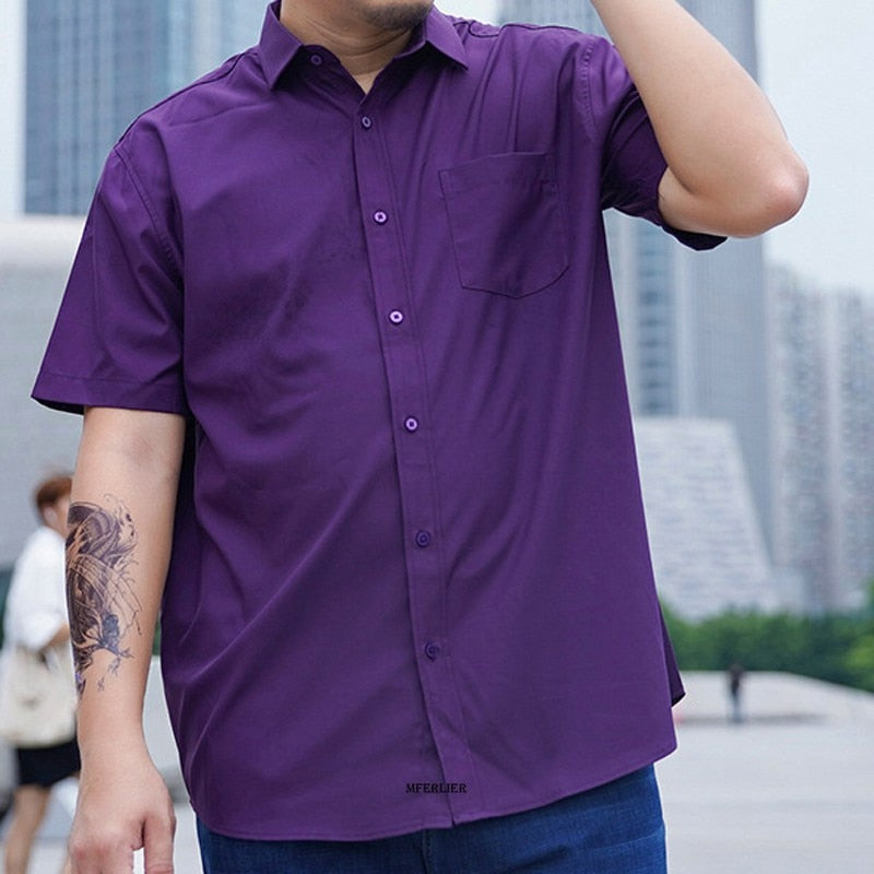 Letná pánska nadrozmerná košeľa s krátkym rukávom