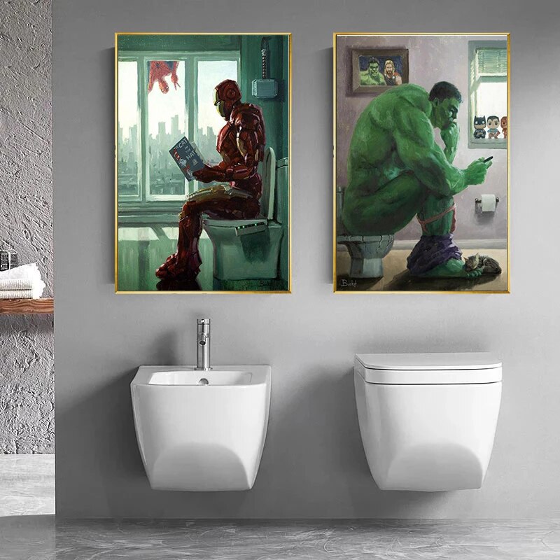 Dekoratívny kúpeľňový plagát Avengers