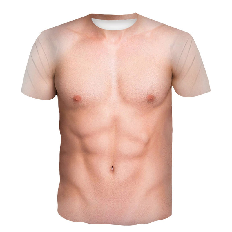Zábavné svalnaté pánske tričko s 3D potlačou