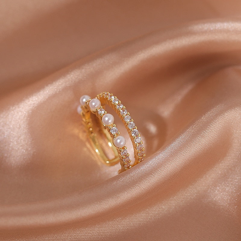Dámske perleťové zirkónové prstene