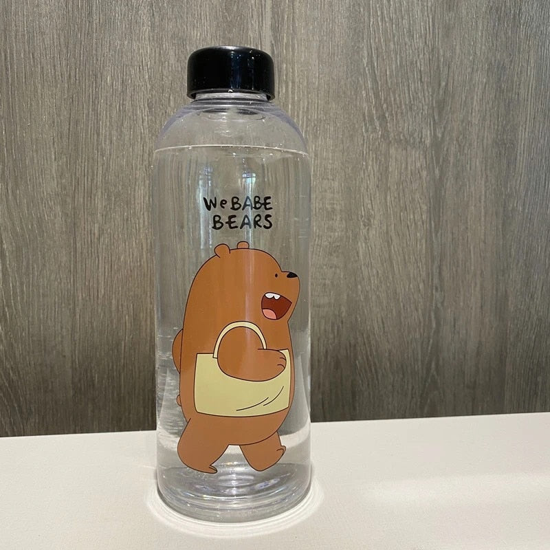 Priehľadná kreslená fľaša na vodu