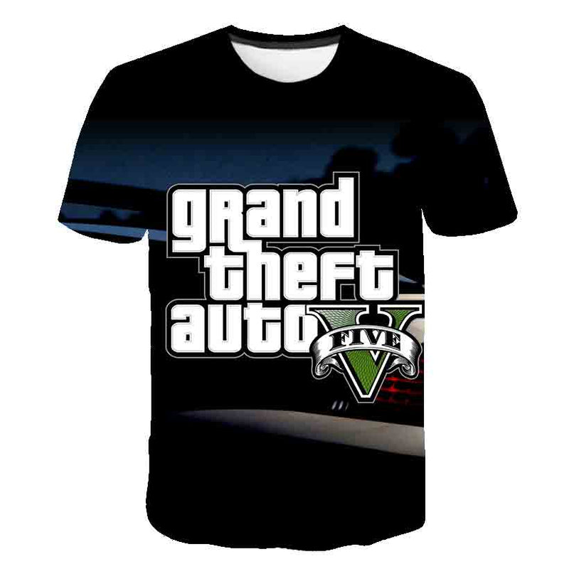 Tričko 3D s krátkym rukávom Grand Theft Auto
