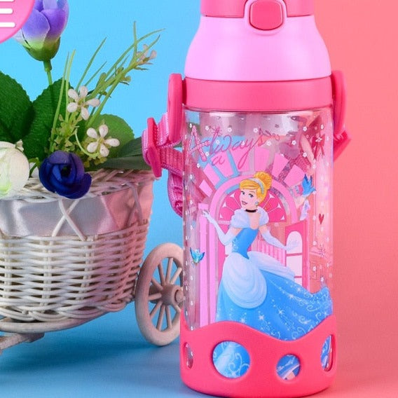 Detská Disney fľaša na vodu so slamkou