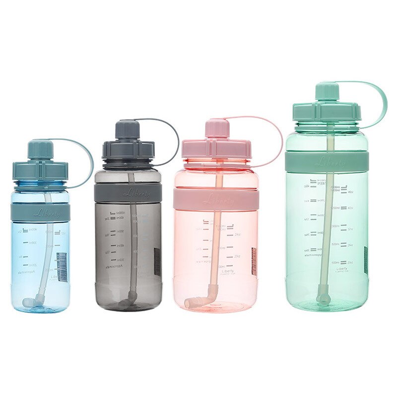 Športová BPA free fľaša na pitnú vodu so slamkou