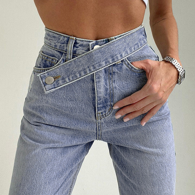 Dámske voľné džínsové nohavice