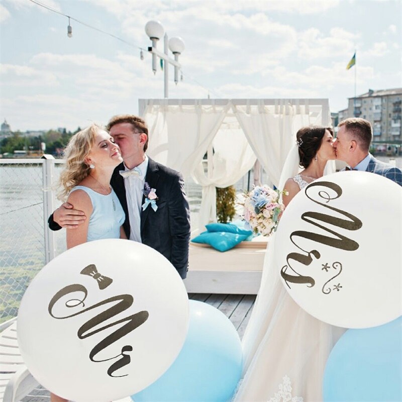Veľké svadobné latexové balóny Mr. a Mrs.