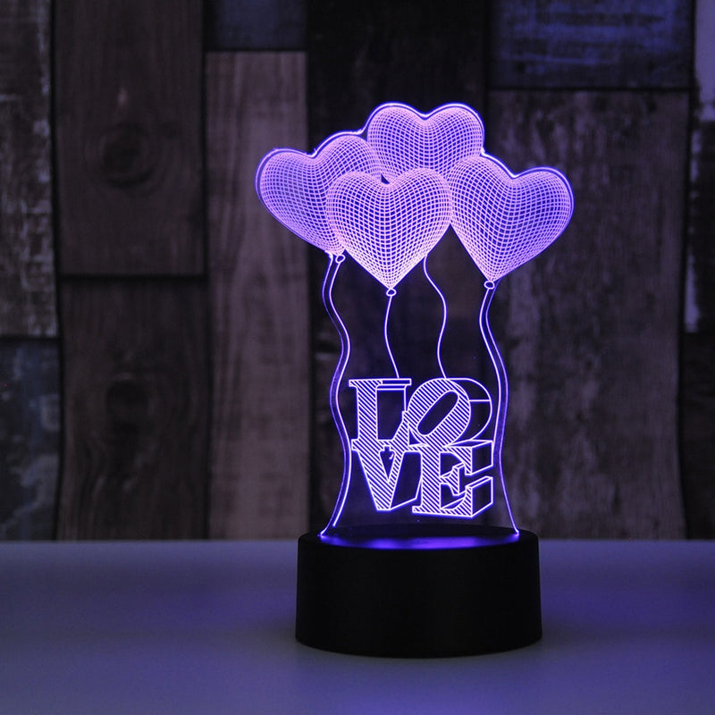 Hologramová 3D lampa srdce