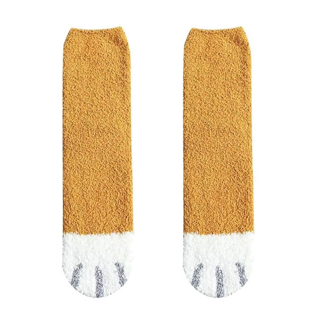 Teplé ponožky v tvare labky
