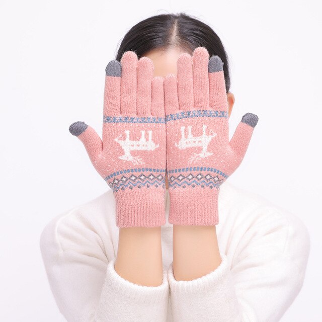 Dámské rukavice s vianočným vzorom
