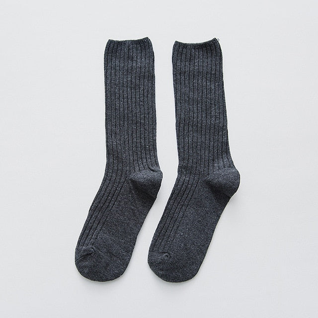 Dámske jednofarebné vrúbkované ponožky