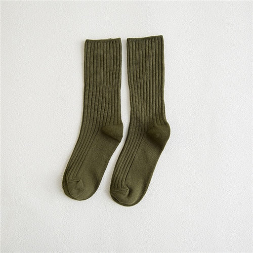 Dámske jednofarebné vrúbkované ponožky