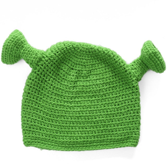 Háčkovaná zelená čiapka Shrek