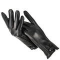 Dámske čierne kožené rukavice