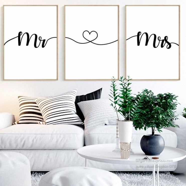 Obraz na stenu pre novomanželov Mr & Mrs