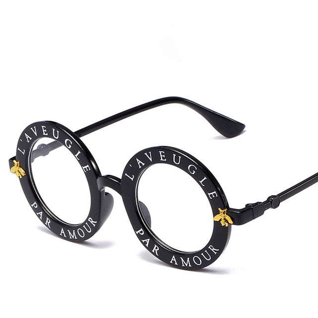 Dámske kruhové okuliare s textom