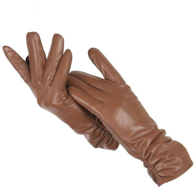 Dámske farebné kožené rukavice