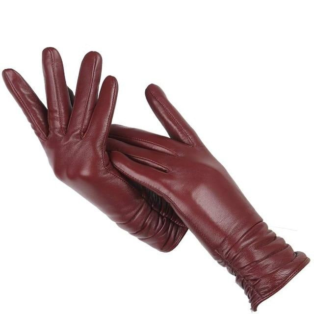 Dámske farebné kožené rukavice