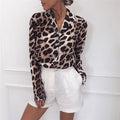 Dámska šifónová košeľa s leopardím vzorom