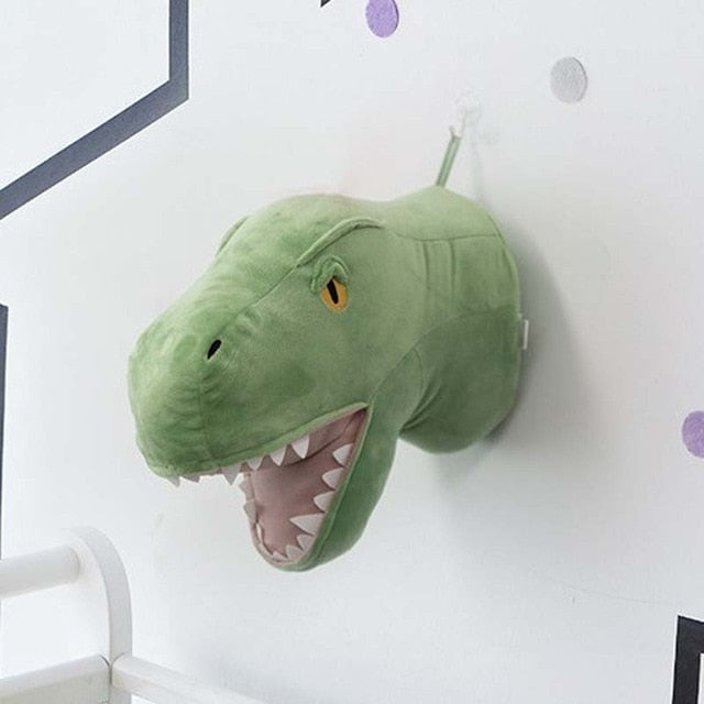 Plyšová hlava dinosaura na stenu
