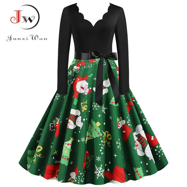 Dámske šaty s vianočnou sukňou
