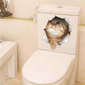 3D nálepka mačky na toaletu