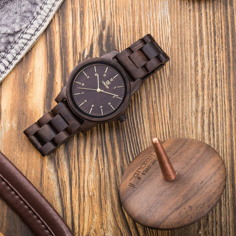 Pánske drevené náramkové hodinky